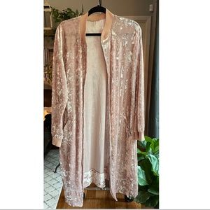 BP. pink velvet duster cardigan